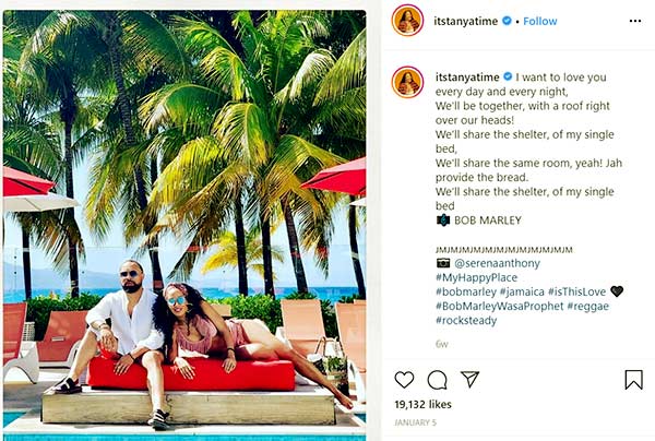 Image of Caption: Tanya and fiance/husband Paul in Jamaica 